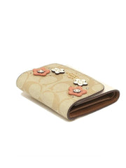 Coach F73378 Signature Floral App Small Wallet Light Khaki Multi