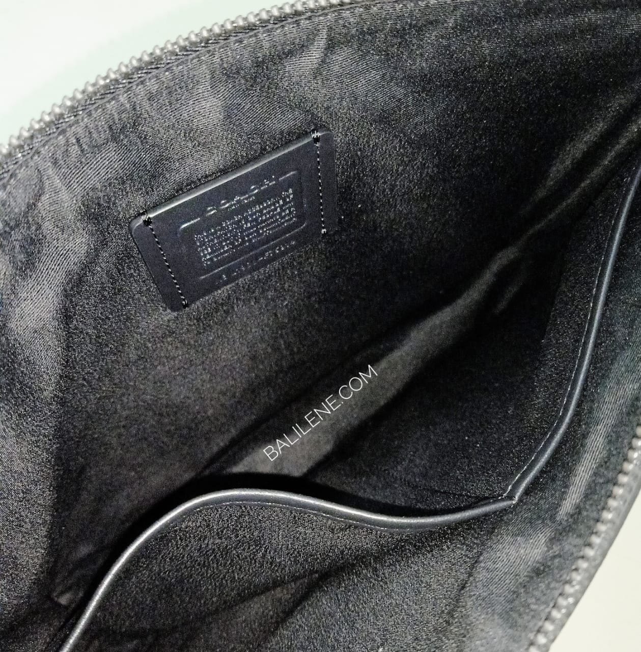Coach F75914 Structured Pouch Leather Signature Debossed Black