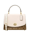 Coach F76620 Tilly Top Handle Signature Khaki Chalk