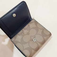 Coach F78081 Small Trifold Wallet Signature Brown Midnight