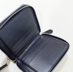 Coach F78144 Sig Double Zip Around Wallet Black Smoke