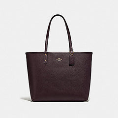 Coach F78283 Reversible City Tote Ribbon Bouqt Black Pink Multi Oxblood