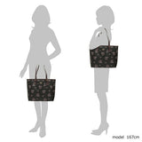 Coach F78283 Reversible City Tote Ribbon Bouqt Black Pink Multi Oxblood