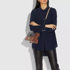 Coach F79269 Parker Top Handle Signature Tan Black Multi