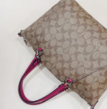 Coach F79998 Signature Prairie Khaki Dark Fuschia