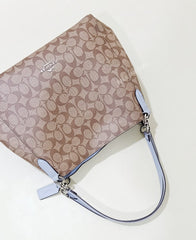 Coach F80298 Sig Haillie Signature  Khaki Pale Blue