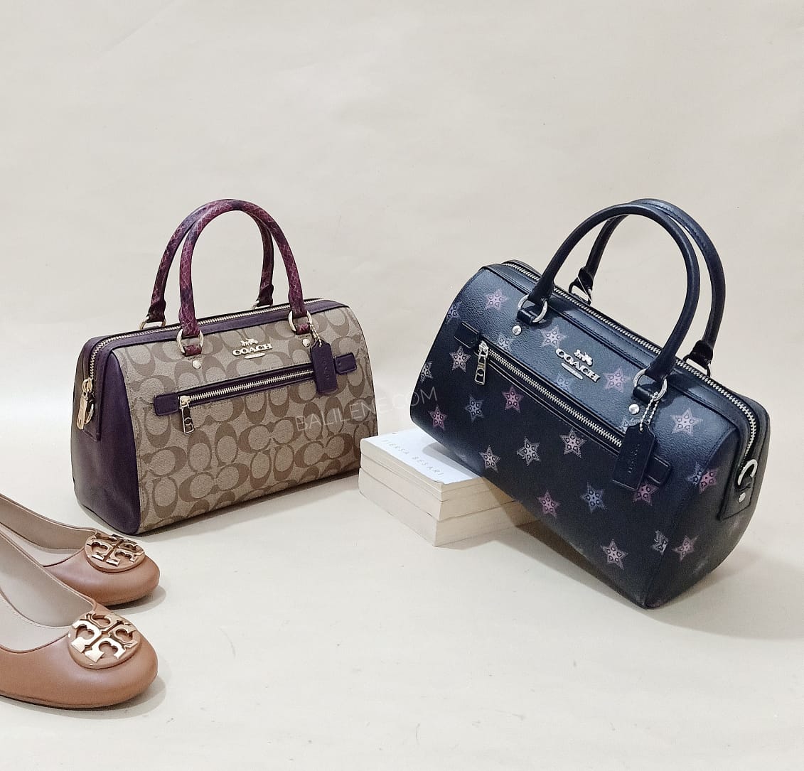 Coach F89005 Rowan Satchel Signature Khaki Multi