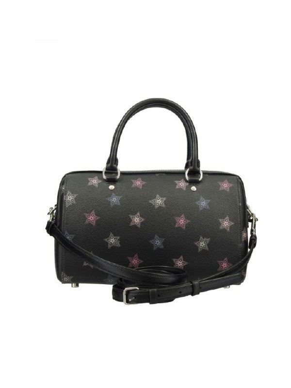 Coach F84722 Rowan Satchel With Dot Star Print Black Multi