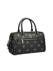 Coach F84722 Rowan Satchel With Dot Star Print Black Multi