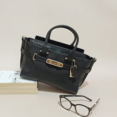 Coach F87295 Swagger 27 Pebble Leather Carryall Black