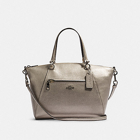Coach F87686 Prairie Metallik Pabble Leather Platinum