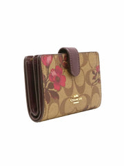 Coach F87751 Medium Corner Signature Victorian Floral Khaki Berry Multi