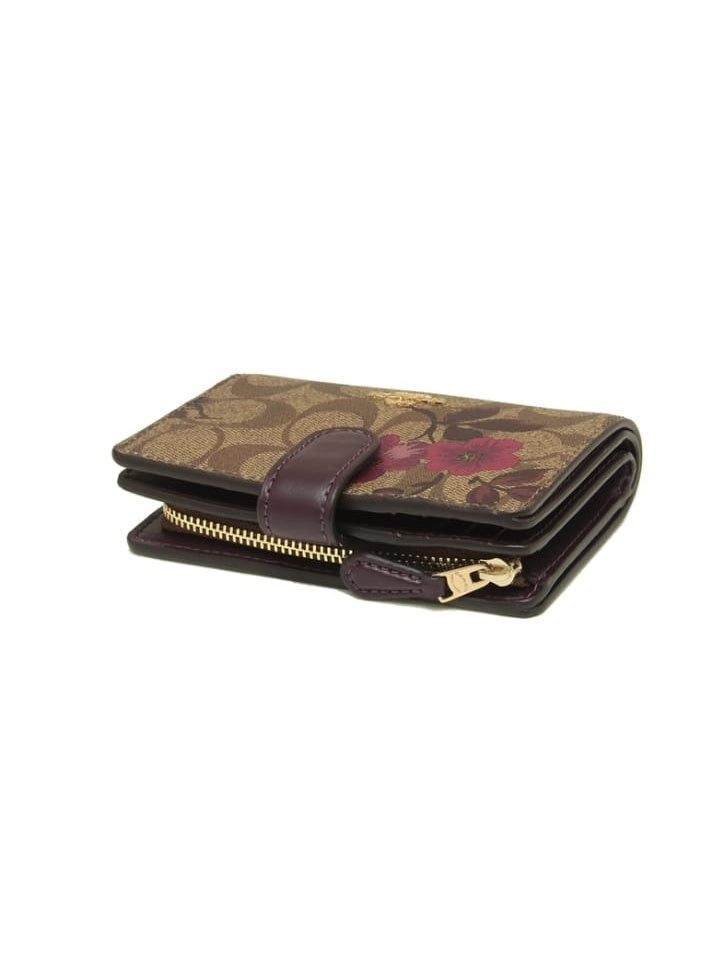 Coach F87751 Medium Corner Signature Victorian Floral Khaki Berry Multi