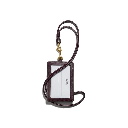 Coach F88058 Lanyard Id Case Signature Canvas With Victorian Floral Print Berry Multi