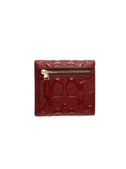 Coach F88907 Small Wallet Signature Debossed Cherry