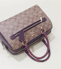 Coach F89005 Rowan Satchel Signature Khaki Multi