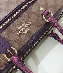 Coach F89005 Rowan Satchel Signature Khaki Multi
