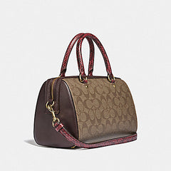 Coach F89005 Rowan Satchel Signature Khaki Multi