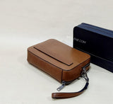 Coach F59117 Men Crossgrain Leather Pouchette Black