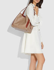 Coach 79249 Hadley Hobo Large Signature Tan Rust