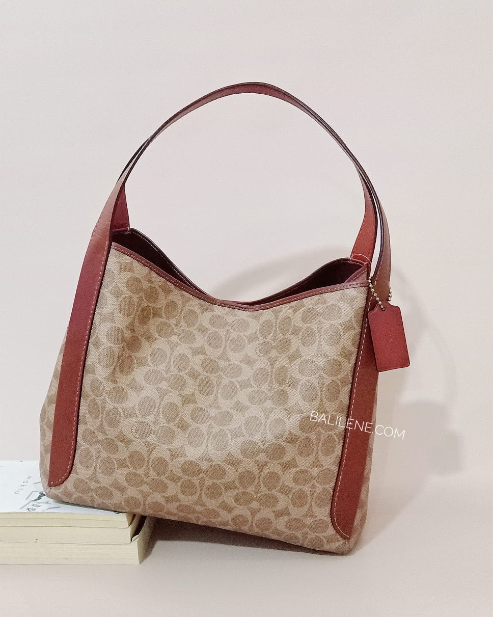 Coach 79249 Hadley Hobo Large Signature Tan Rust
