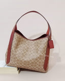 Coach 79249 Hadley Hobo Large Signature Tan Rust