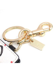 Coach 377 Picture Frame Bag Charm Crayon Hearts Print Pink Multi