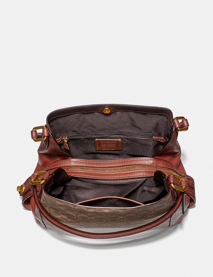 Coach 30220 Edie Signature Shoulder Bag 31 Rivets Rust