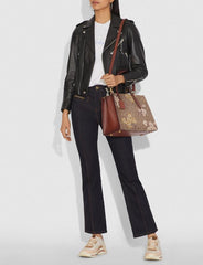 Coach 54650  Signature Charlie Prairie Tan Rust Bow