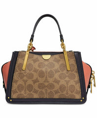 Coach 69588 Canvas Signature Colorblock Dreamer 31 Tan/peach Satchel