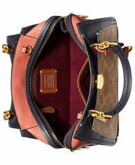 Coach 69588 Canvas Signature Colorblock Dreamer 31 Tan/peach Satchel