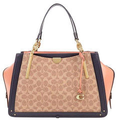 Coach 69588 Canvas Signature Colorblock Dreamer 31 Tan/peach Satchel