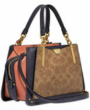 Coach 69588 Canvas Signature Colorblock Dreamer 31 Tan/peach Satchel