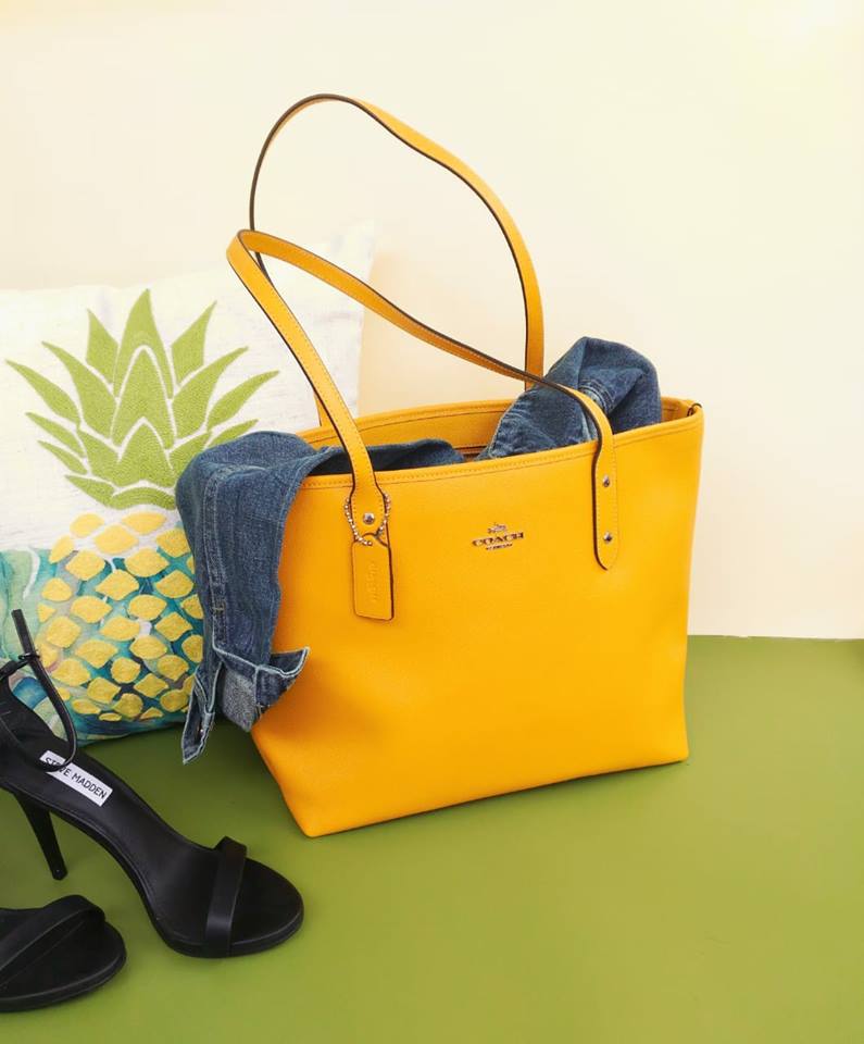 Coach F58846 City Tote Crossgrain Leather Canary