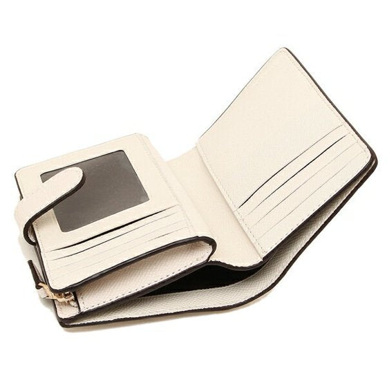 Coach F11484 Crossgrain Leather Medium Corner Zip Wallet Chalk