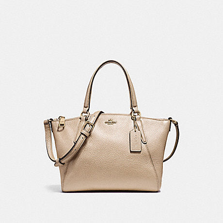 Coach F22316 Metallic Pebble Leather Mini Kelsey Platinum