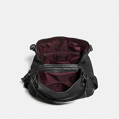 coach backpack black rivets Coach F22794 Edie Shoulder Bag 31 With Prairie Rivets Black – Balilene
