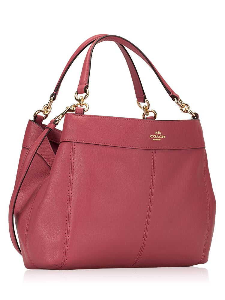Coach F23537 Small Lexy Shoulder Bag In Pebble Rouge