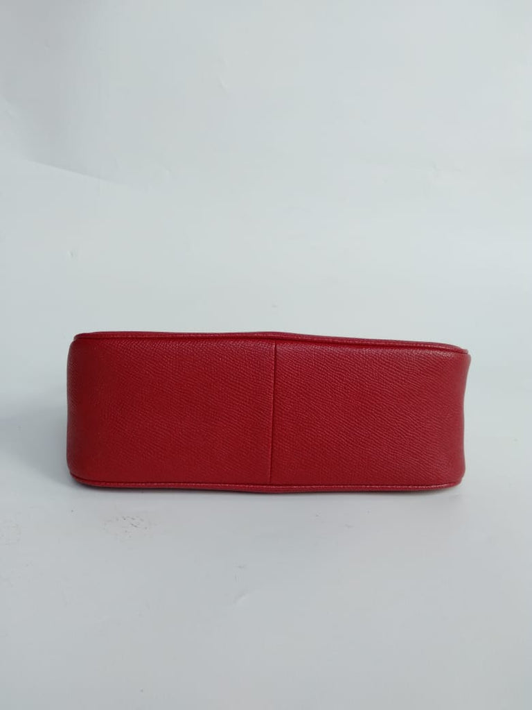 Coach F25591 Crossgrain Top Handle Pouch True Red