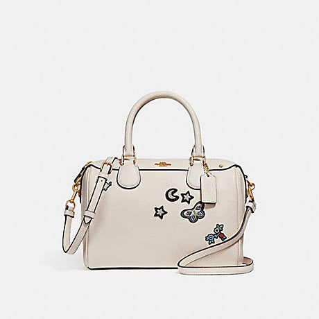 Coach F25799 Mini Bennett With Souvenir Embroidery Chalk Leather Bag