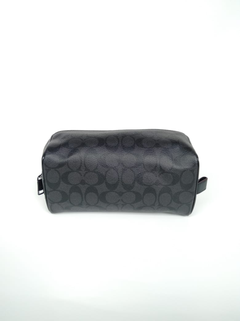 Coach F26073 Travel Kit In Signature Canvas Black Oxblood
