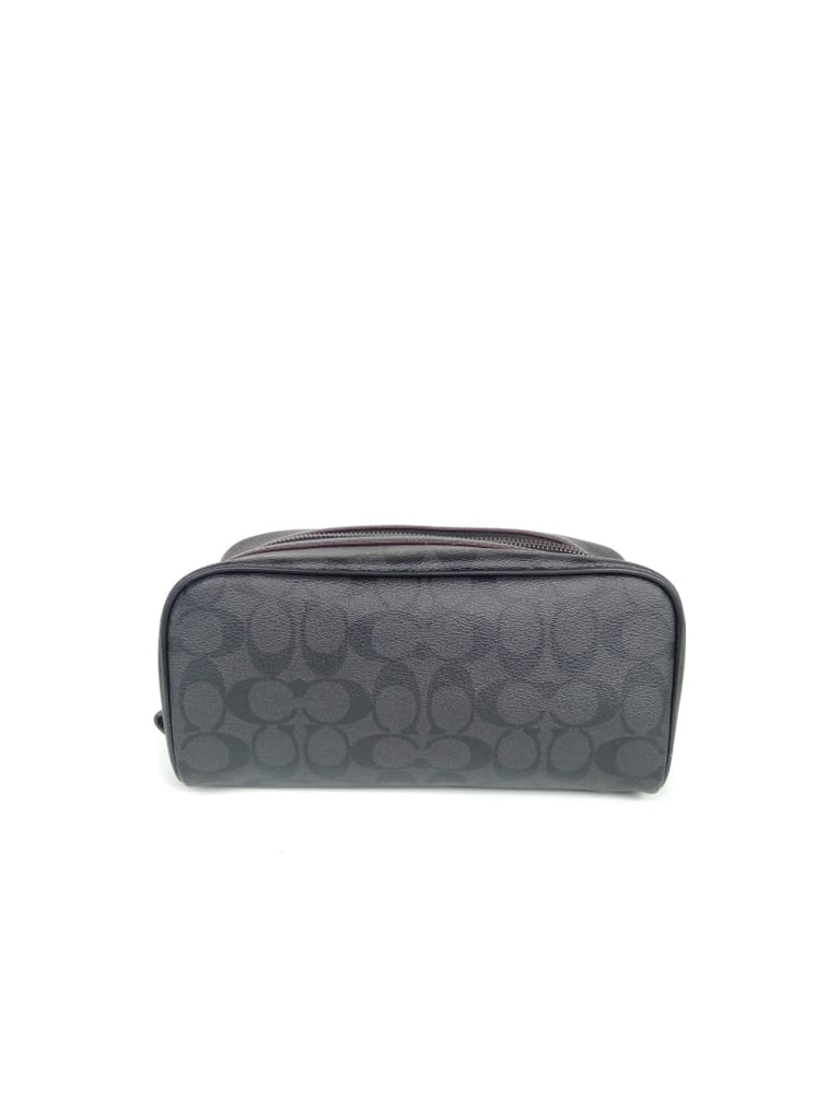 Coach F26073 Travel Kit In Signature Canvas Black Oxblood