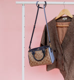 Coach F26154 Mini Bennett Satchel Colorblock Signature Khaki/Midnight Pool
