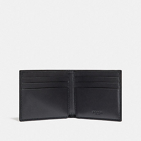 Coach F26173 Slim Billfold Wallet Signature Varsity Stripe Midnight Navy Denim Chalk