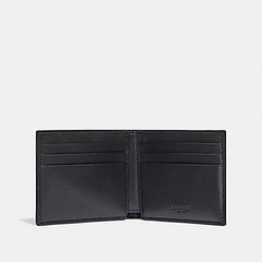 Coach F26173 Slim Billfold Wallet Signature Varsity Stripe Midnight Navy Denim Chalk