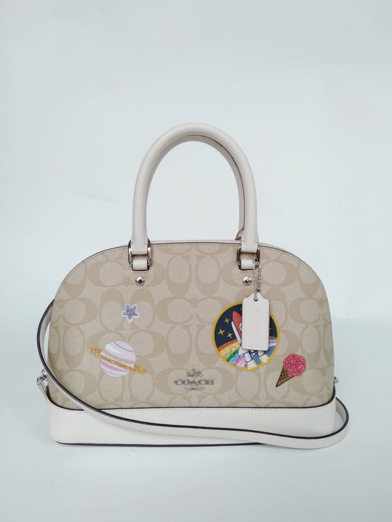 Coach F27583 Signature Mini Sierra Satchel Light Khaki Chalk