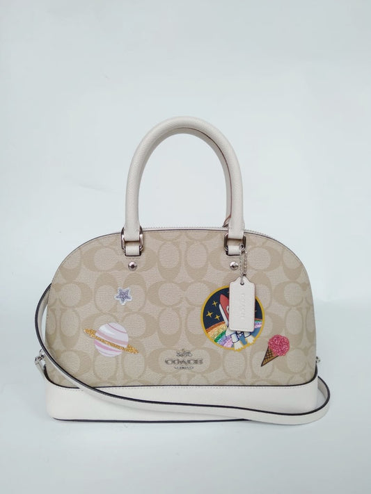 Coach F27583 Signature Mini Sierra Satchel Light Khaki Chalk