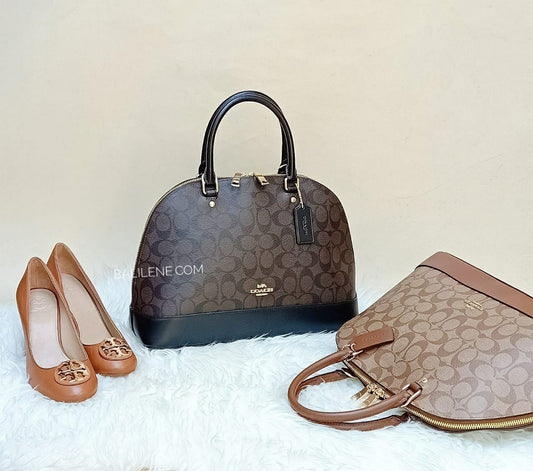 Coach F27584 Sierra Satchel Signature Brown Black