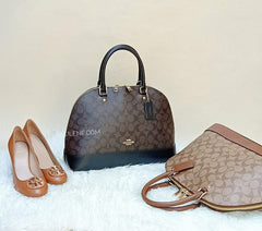 Coach F27584 Sierra Satchel Signature Brown Black