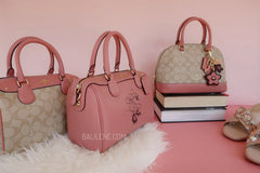 Coach F27583 Signature Mini Sierra Satchel Handbag Light Khaki Vintage